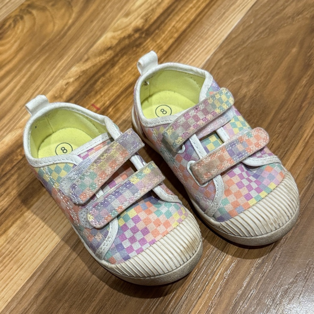 Colorful Checkered Kids Shoes Cat & Jack Girl 8